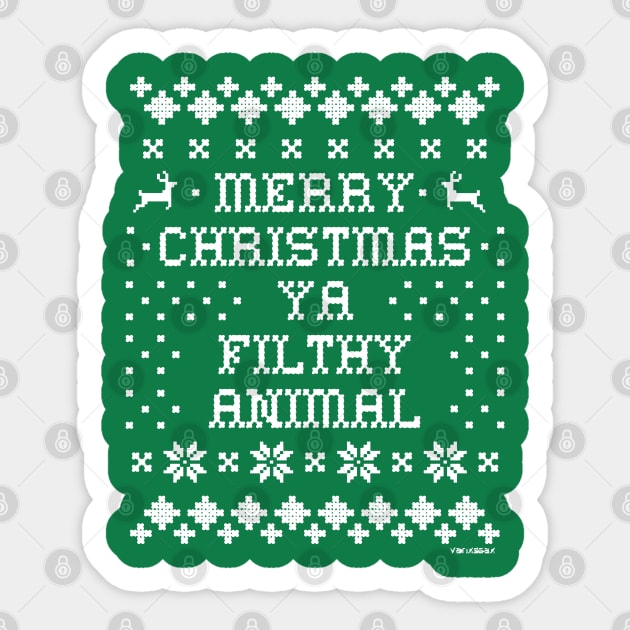 Merry Christmas Ya Filthy Animal Ugly Sticker by kampdiln